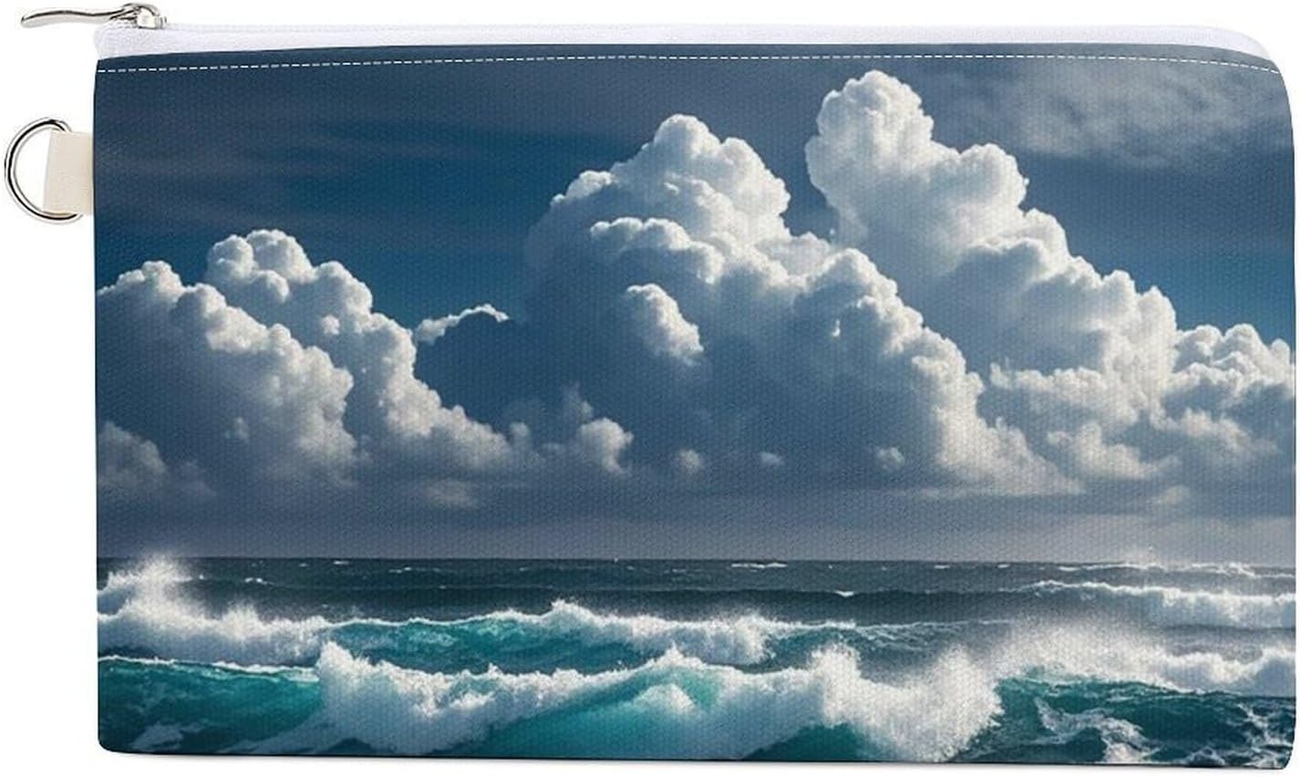 Wild Seas Coin Purse Coin Pouch with Zipper for Men Women Portable Change Wallet Canvas Coin Bag