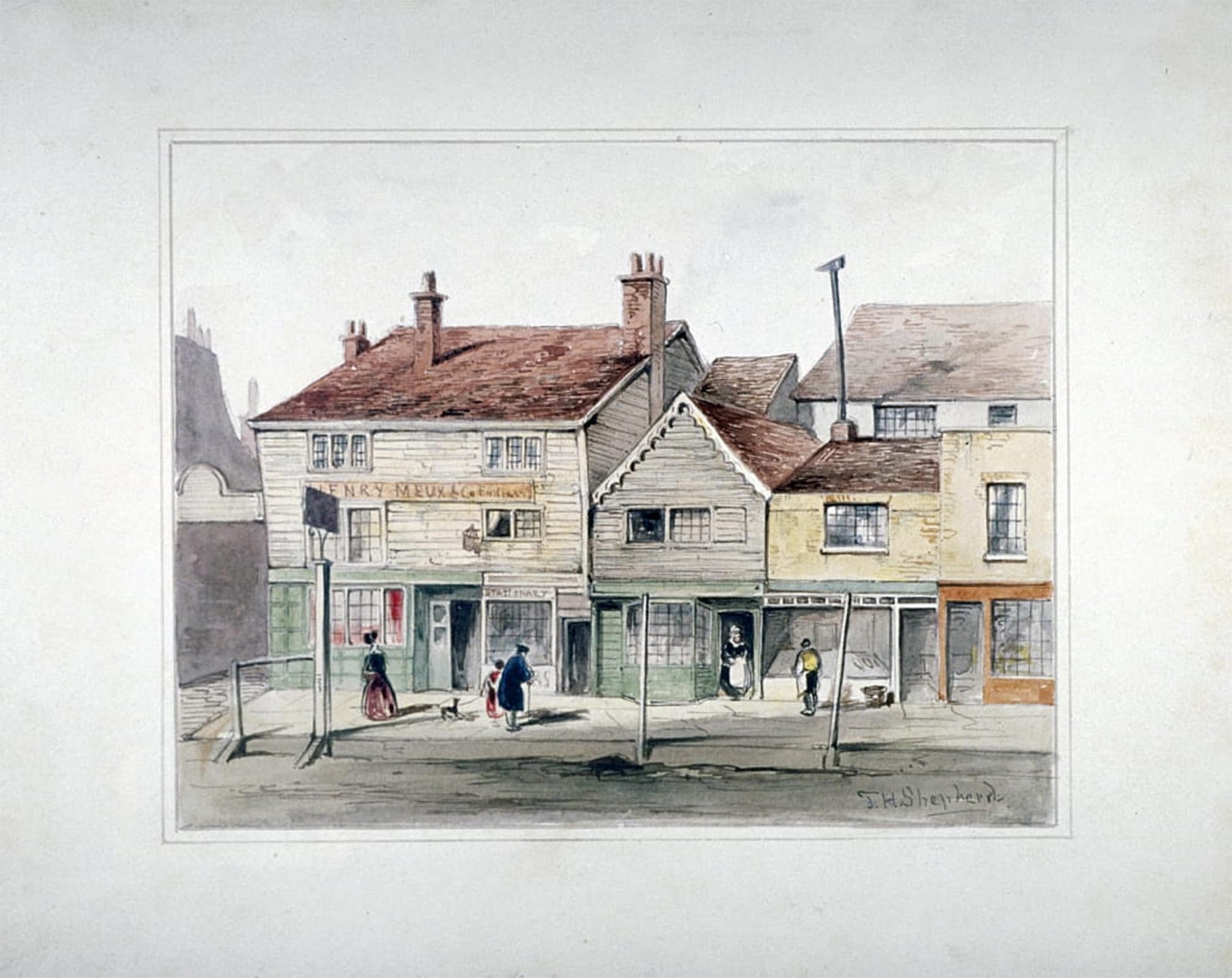 ARTXLXXBN Famous Painting Canvas Artwork Graffiti Print the Hare and Hounds Inn and Shopfronts on Upper Street Islington London by Hosmer Shepherd Portrait Canvas Image for Home Decor 60x90cm