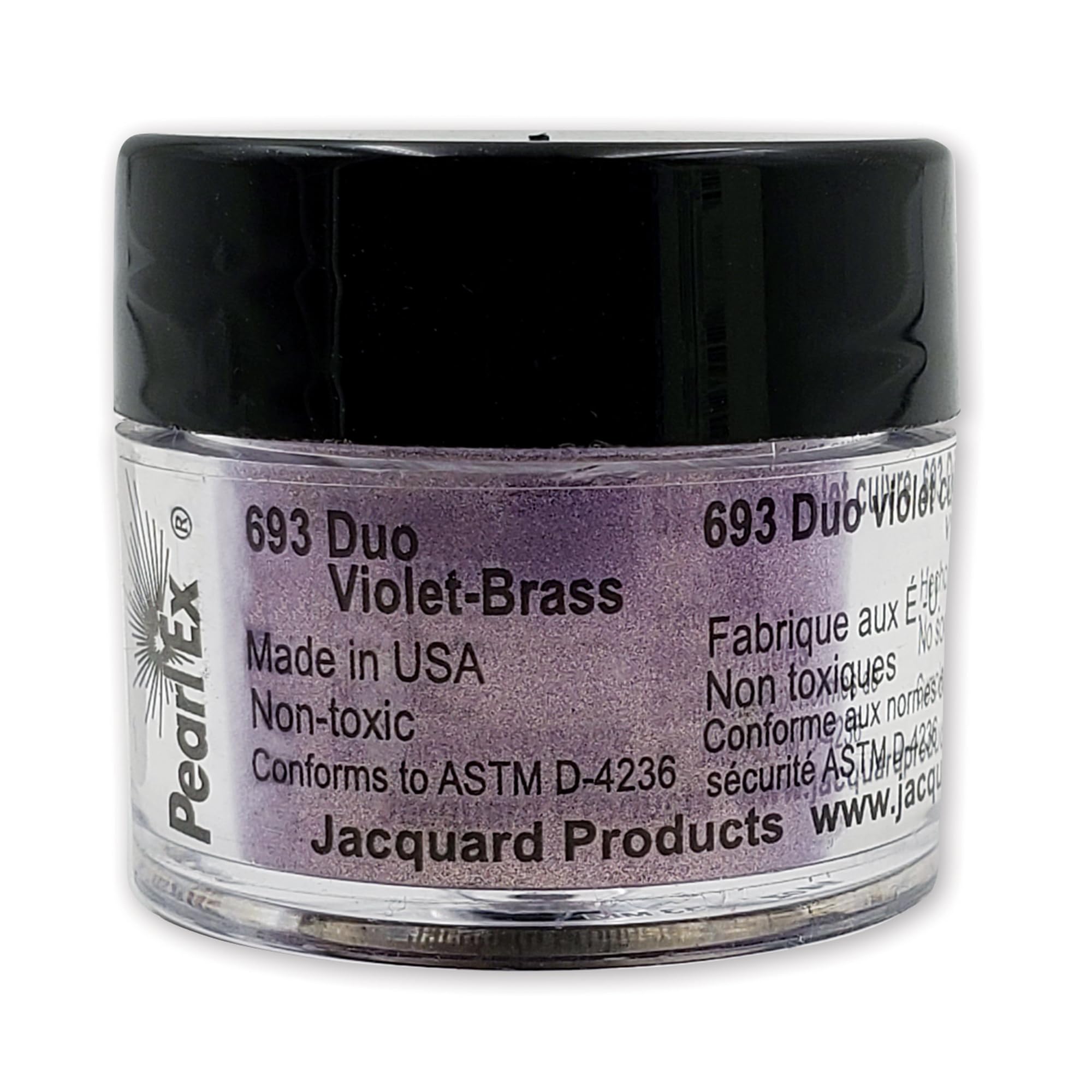 Jacquard Pearl Ex Pigment Powder 3 Grams Duo Violet/Brass, Loose Mica Powder for Epoxy Resin Watercolors