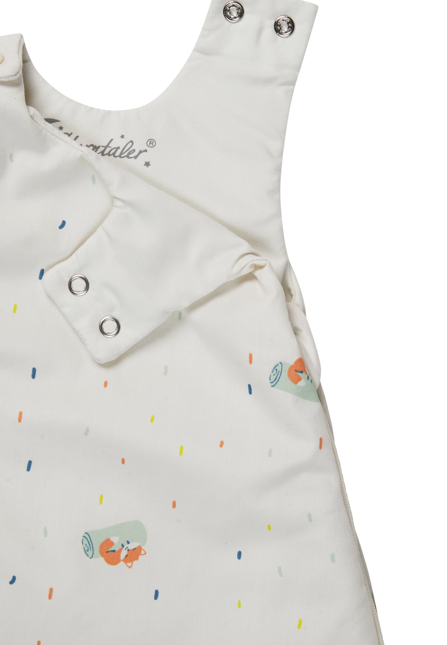 Sterntaler Babyschlafsack 62/68cm Fuchs Filou - Leichter Schlafsack 1,5 TOG - Unisex Übergangsschlafsack - Hydrocool-Futter - 2-Wege-Reißverschluss, Druckknöpfe & Kabelöffnung, lichtgrau