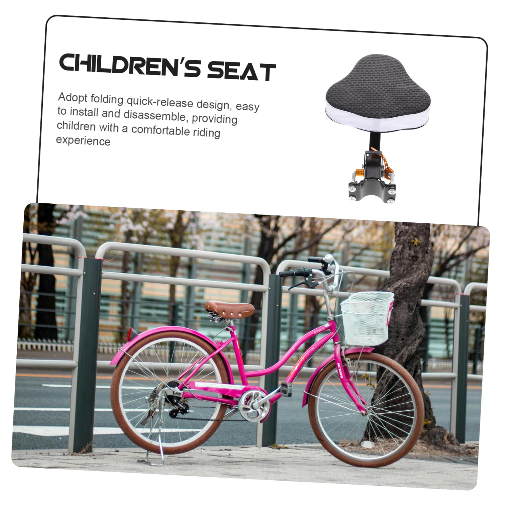 TOYANDONA Asiento de Bicicleta para Niños Plegable Diseño de Liberación Rápida, Antideslizante, para Bicicletas de Montaña y Uso Familiar