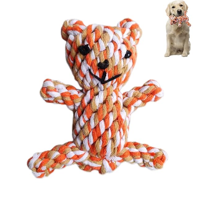 TICKLELY Juguete Para Perros - Peluche De Pequeño Oso Robusto, Juguete De Mordedor y Peluche Para Perros…
