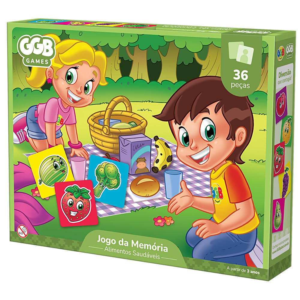 GGB Plast, Jogo Da Memória Educativo Alimentos Saudáveis Para