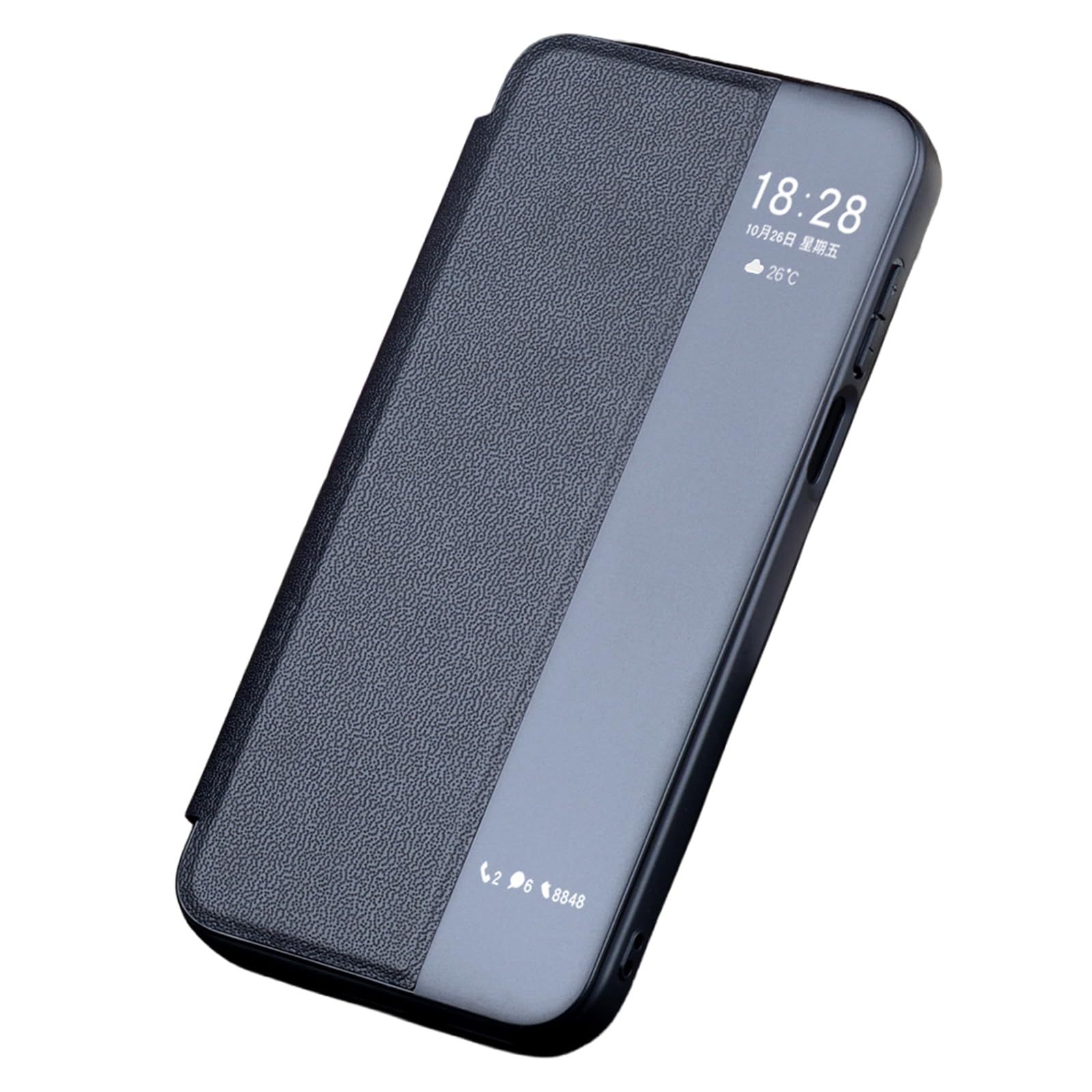 Coque Huawei Pura 90 Max clapet cuir noir housse mince