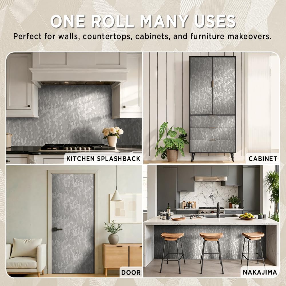 Peel and Stick Wallpaper, 17 in x 49 ft(Long), Removable Self Adhesive Wall Paper for Accent Wall, Bathroom, Bedroom, Furniture Renovation, Modern Matte Black Vinyl Contact Paper for Home DIY