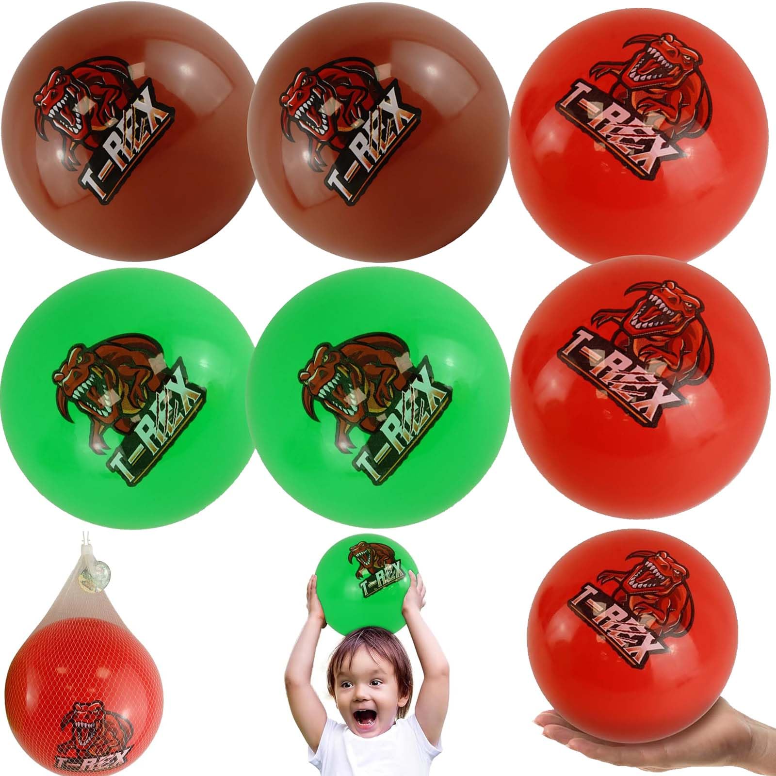 HOVUK 6x Inflatable T-Rex Beach Balls, 26inch Pool Party Toys for Kids & Adults, Summer Water Games, Beach Party Favors, Inflatable Swimming Pool Toys for Outdoor Activities