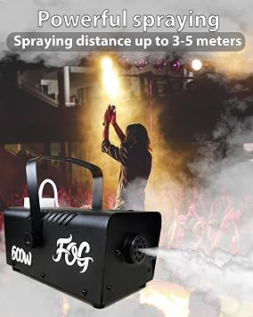 Fog Machine, Smoke Machine with Wireless&Wired Remote Control for Parties Halloween Wedding and Stage Effect, 600W