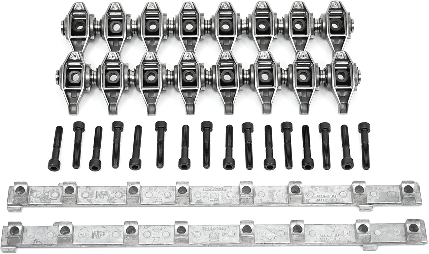 Michigan Motorsports LS1 Rocker Arms with Upgraded Trunnions Installed and GM Support Stands - Fits 4.8L 5.3L 5.7L 6.0L LS Engines - Enhanced Valvetrain Performance and Durability - Set of 16
