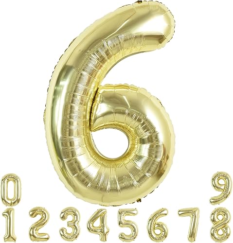 Miniatura 280 de TONIFUL Globos arcoíris de 40 pulgadas con números grandes del 0 al 9, globos digitales número 4 para helio, globos de aluminio Mylar con números