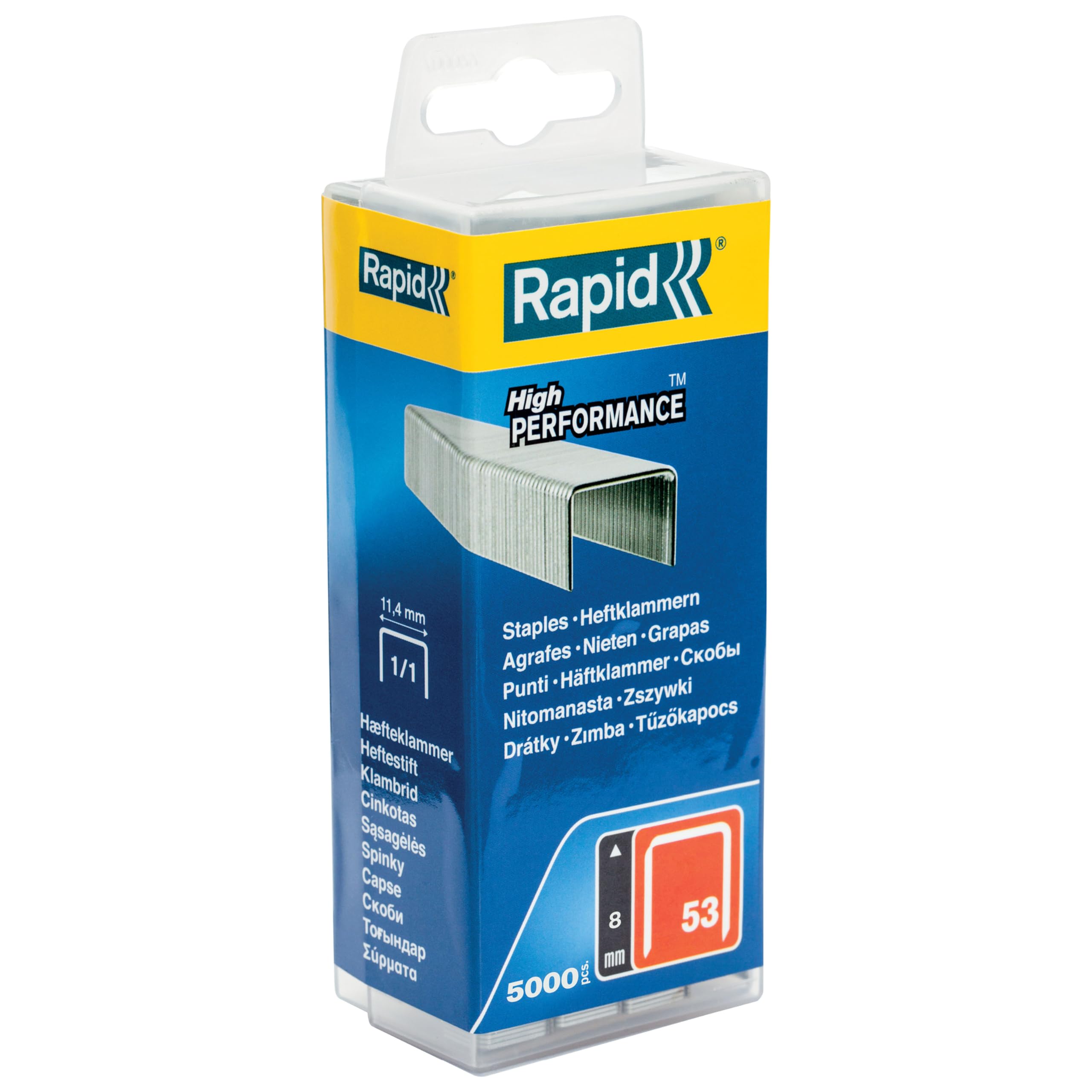 Rapid Feindrahtklammer Tip 53/8 mm, 5000 Adet plastik Tekrar kapatılabilir, 40303084