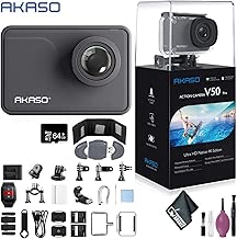 AKASO V50 Pro Native 4K30fps 20MP WiFi Action Camera EIS Touch Screen 100ft Waterproof Support External Mic Sports Helmet Accessories Kit - 64GB - Memory Card Wallet - Card Reader - coolthings.us