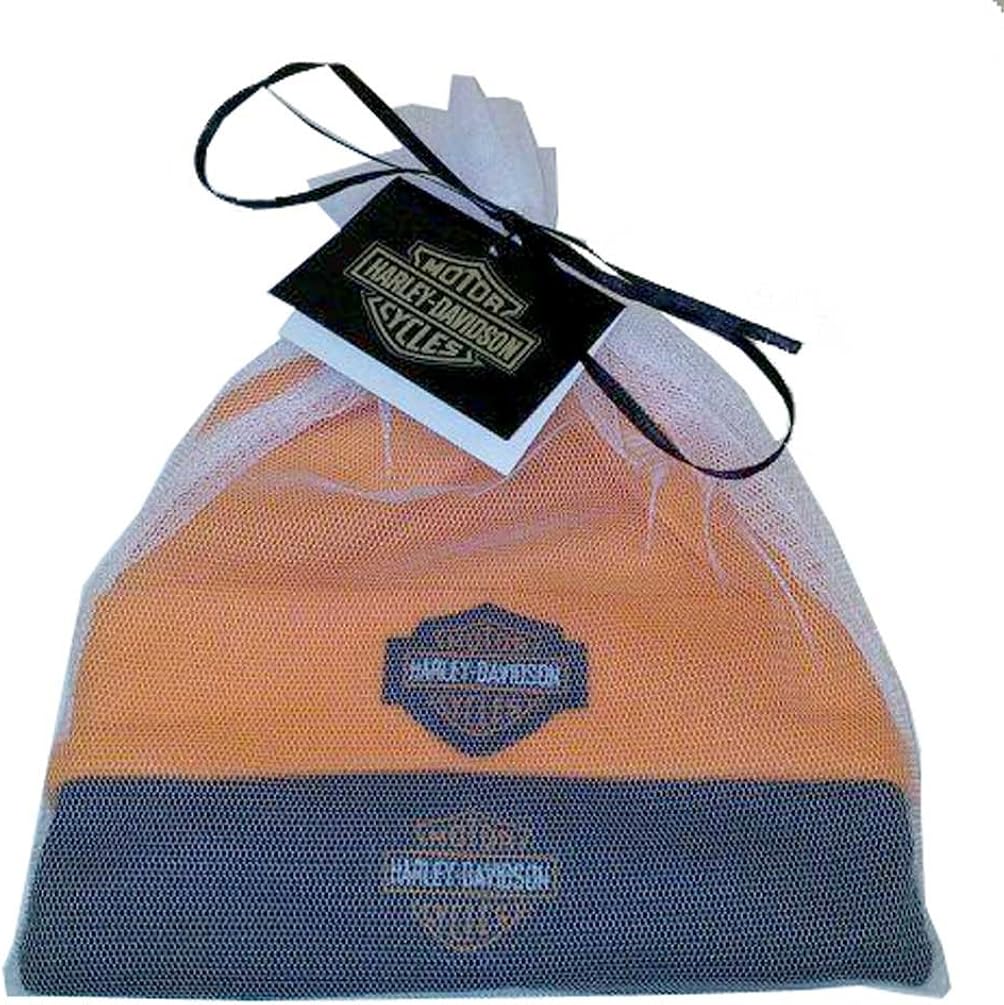 Harley-Davidson Baby Boys' Hat Set, Infant 2 Pack Gift Set, Black/Orange 3050044: Infant And Toddler Apparel: Clothing, Shoes & Jewelry
