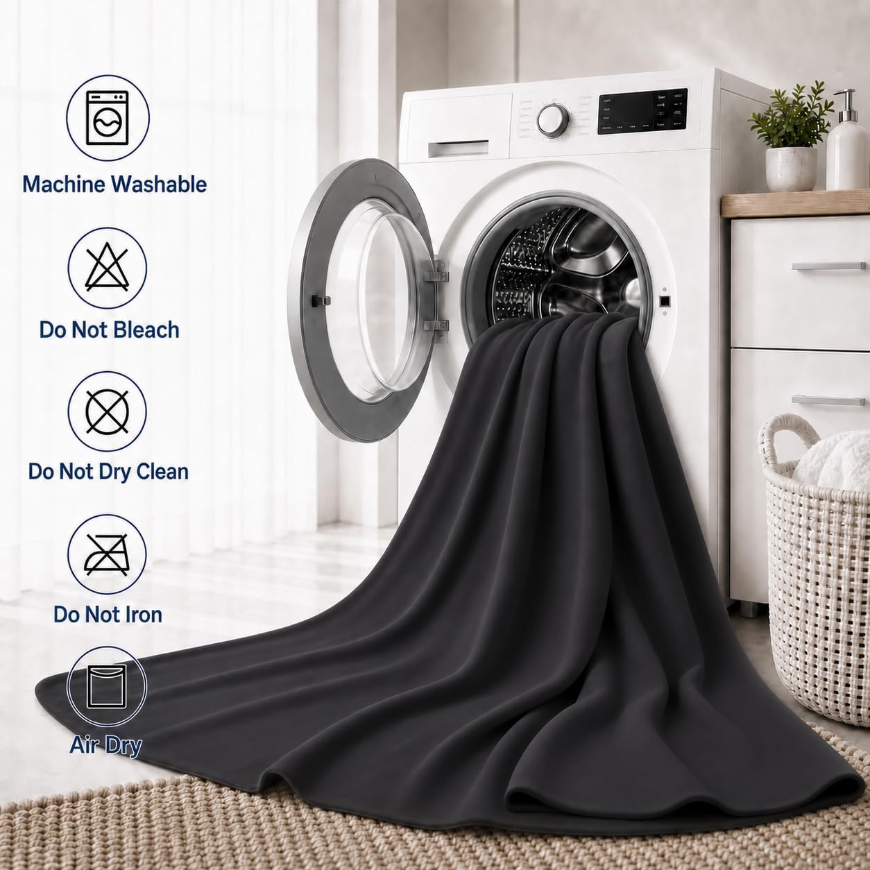 Cooling Comforter King Size Cooling Blanket Summer Cold Blankets for Night Sweats Hot Sleepers Lightweight Breathable Comforter Soft Cool Bedding, 90''x106'', Black