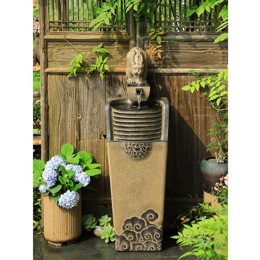 Fuente de Jardín Fuente de Agua circulante for decoración Interiores, Salas Estar, Balcones y Exteriores, Suelo a Techo