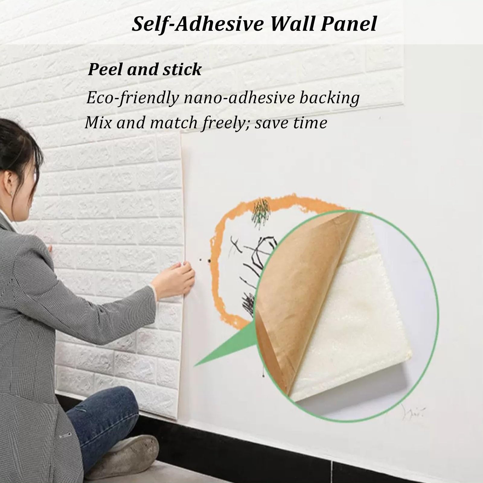 Revestimiento decorativo de pared con efecto piedra, panel para dormitorio | Paneles autoadhesivos de espuma de polietileno (PE) para paredes, salas de estar, fondos de TV y techos(Gray)