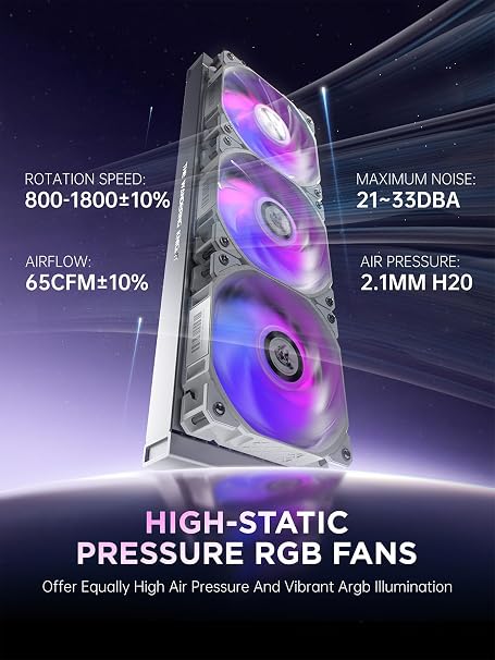 AsiaHorse WK-A360 ARGB All-in-One AIO CPU Liquid Cooler, Wandering Knight 360mm Water Cooling System with Dual High-Performance Pump and 3120mm PWM Fans, Compatible with Intel & AMD CPUs (White)