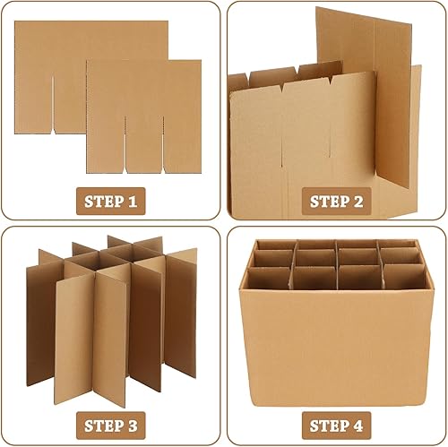 Miniatura 4 de Geyoga Juego de 18 separadores de vidrio para cajas de mudanza, cajas de embalaje de platos, cajas de embalaje para mudanza de corrugados, divisores