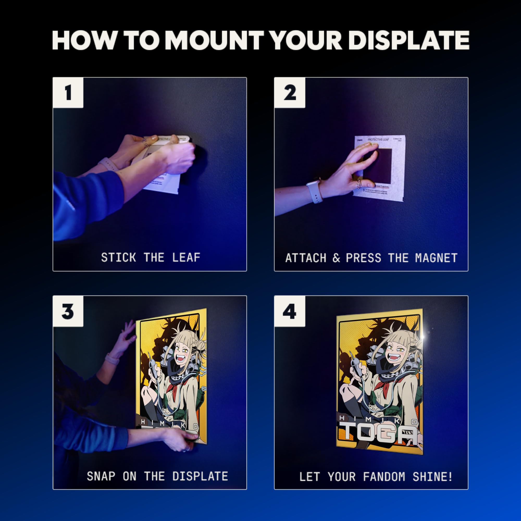 Displate Metall poster My Hero Academia Toga's Manic Embrace Größe L | Bilder Wanddeko Wohnzimmer & Schlafzimmer Wandbilder, Geschenk. Wandkunst mit Magnet-Befestigung, ohne Bohren.