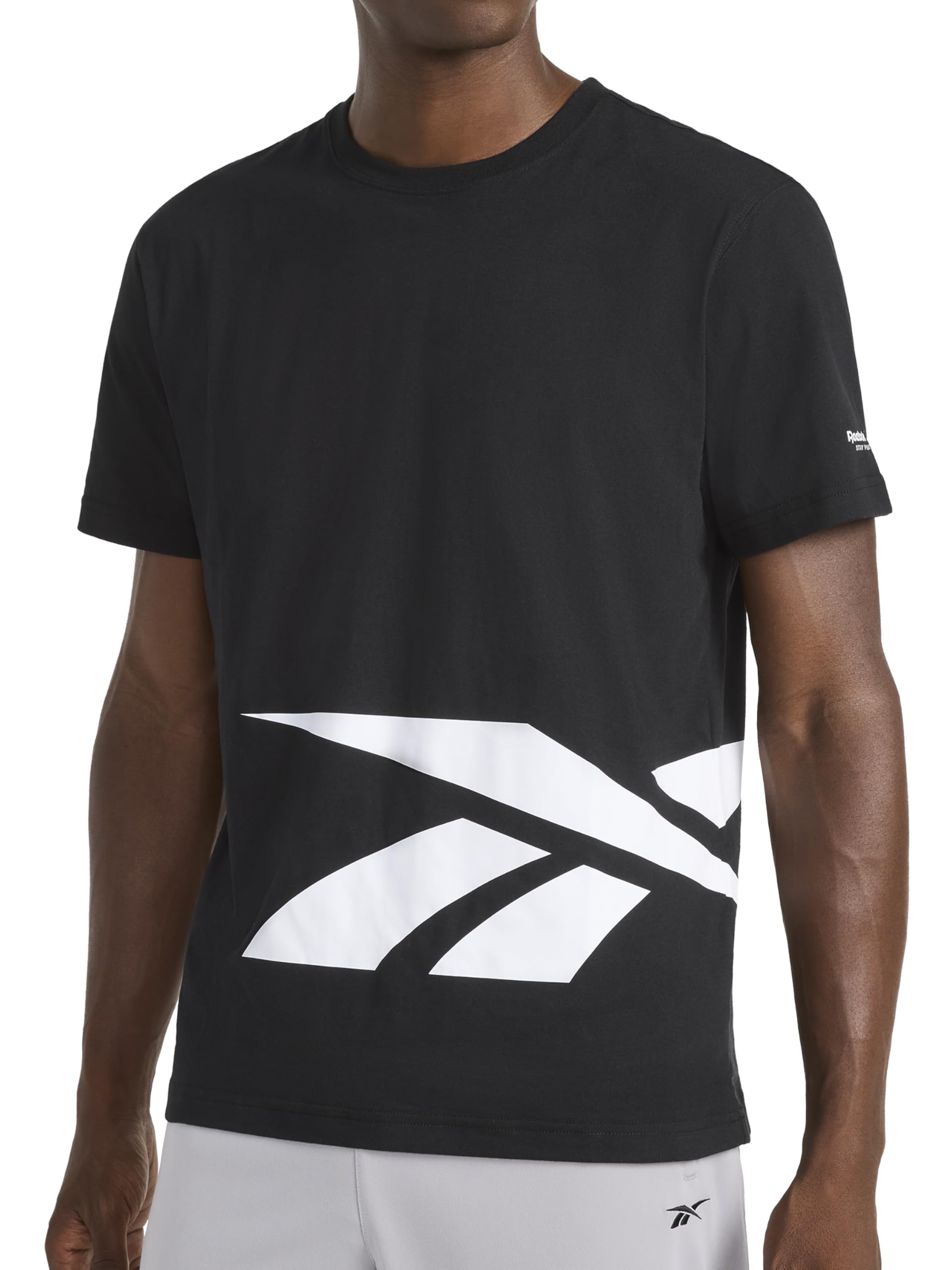 Reebok Men's Big Short Sleeve Crewneck T-Shirt, Standard Fit, Lightweight Cotton-Poly Jersey Fabric