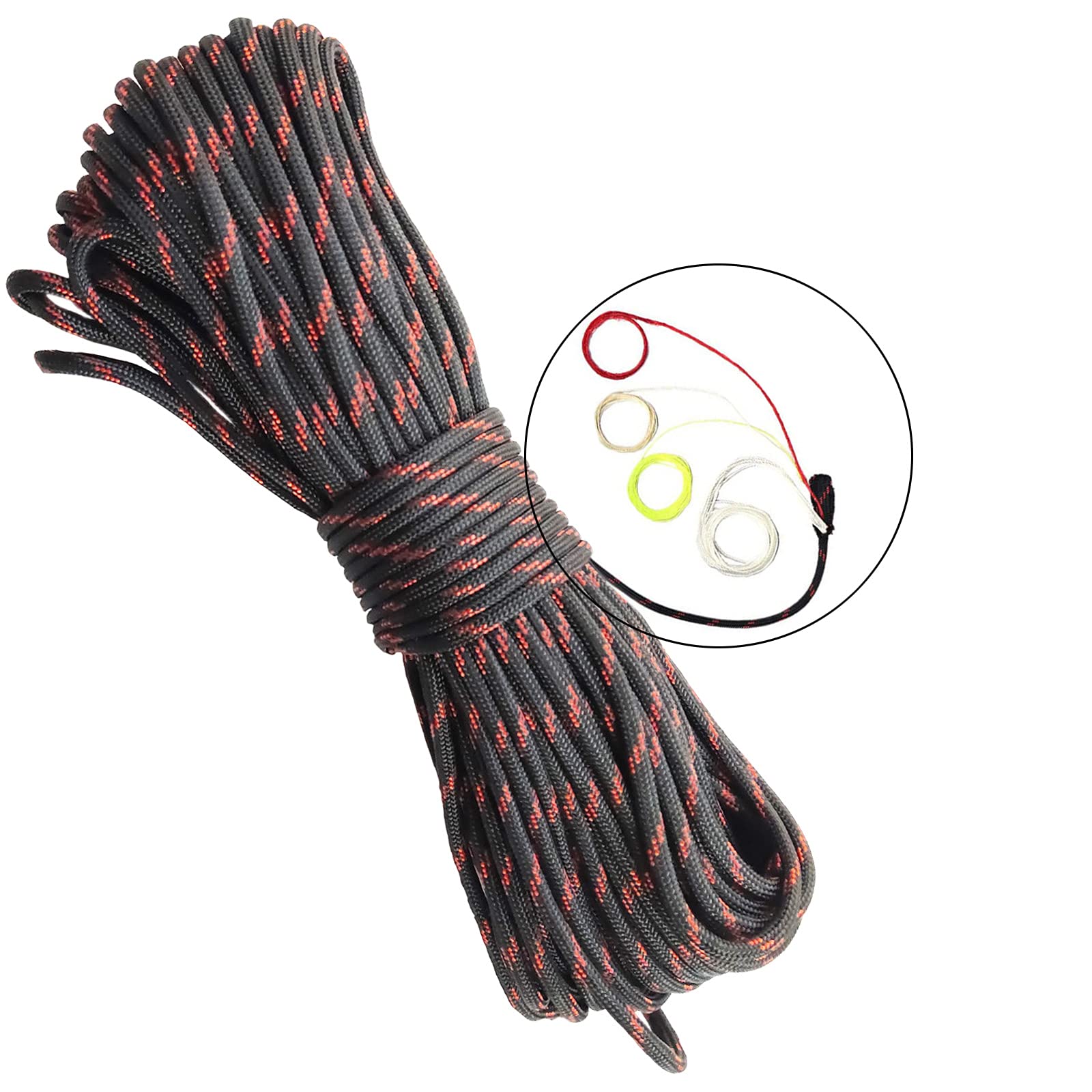 Evniset 550 LB Paracord Outdoor Parachute Cord, 100 Feet Survivor