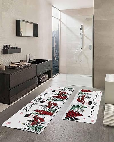 Miniatura 2 de Tapete de baño de muñeco de nieve de Navidad para bañera, tapete antideslizante de secado rápido y absorbente, tierra de diatomeas, fregadero de