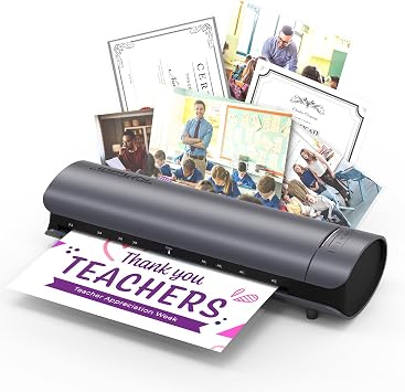 Office Presentation Laminator Machine 11x17 with Laminating Sheet A3/A4/A5, 3/5 Mil Thermal Cold Laminating Machine 13 inch Wide, 60s Warm-Up Office Presentation Laminator Machine Gray