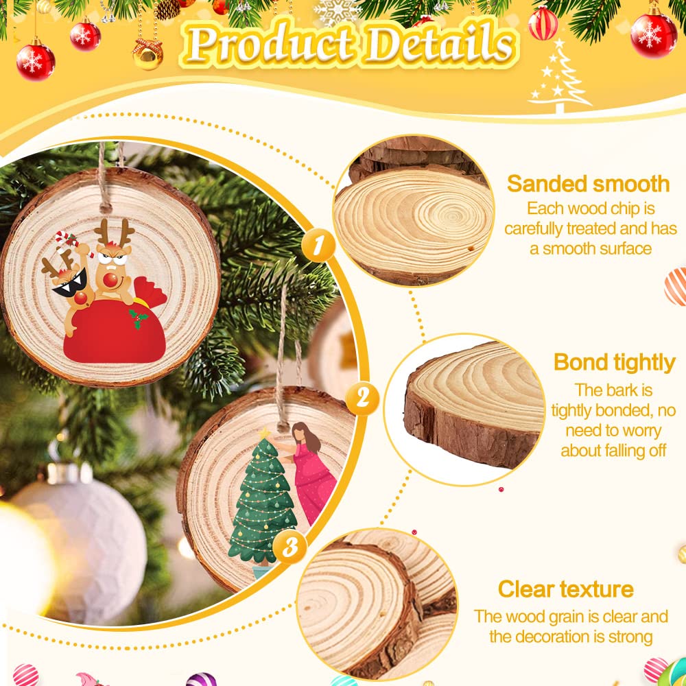 Rondin de Bois 14-15cm sans Trou 4 Pcs Tranches de Bois Naturel Convient pour Decoration Noel Bois Marque Place Mar DECORS DE TABLE - Maison