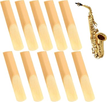 10 PCS Professional Alto Saxophone Reeds Strength 2.0 | 2.5+ year aged natural cane. Digital precision cut for consistent tone. Medium-soft 2.0 strength. Includes 10 reeds & case.