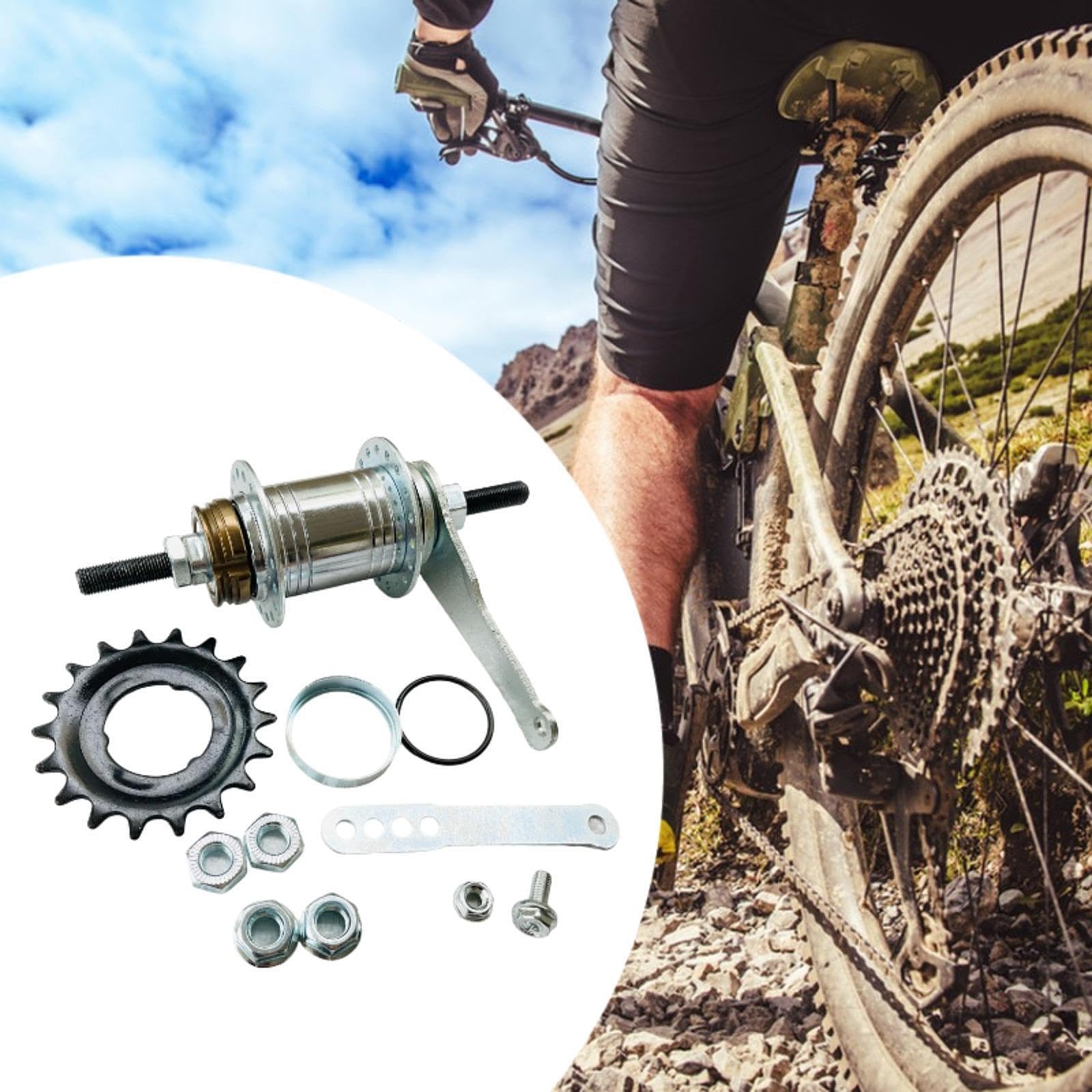 rockible Bicycle Hub Conversion Set Coaster Brake Rear Hub 36 Holes Tool Replacement Bike Trike Hub Conversion Set Repair for Cycling