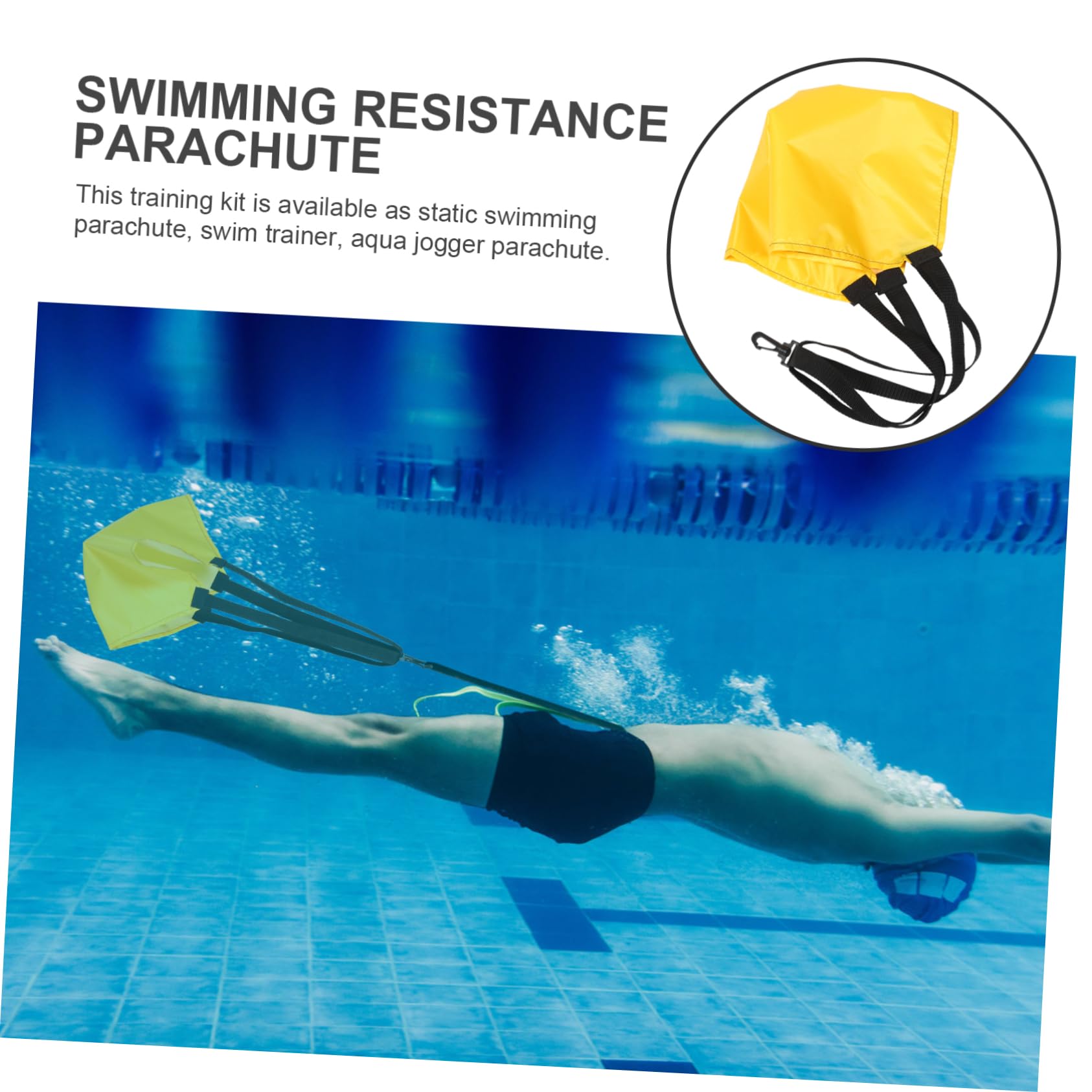 ibasenice Paracadute per Allenamento con Attrezzatura per Piscine Piccole e Facile Usare Adatta per Piscine Interrate