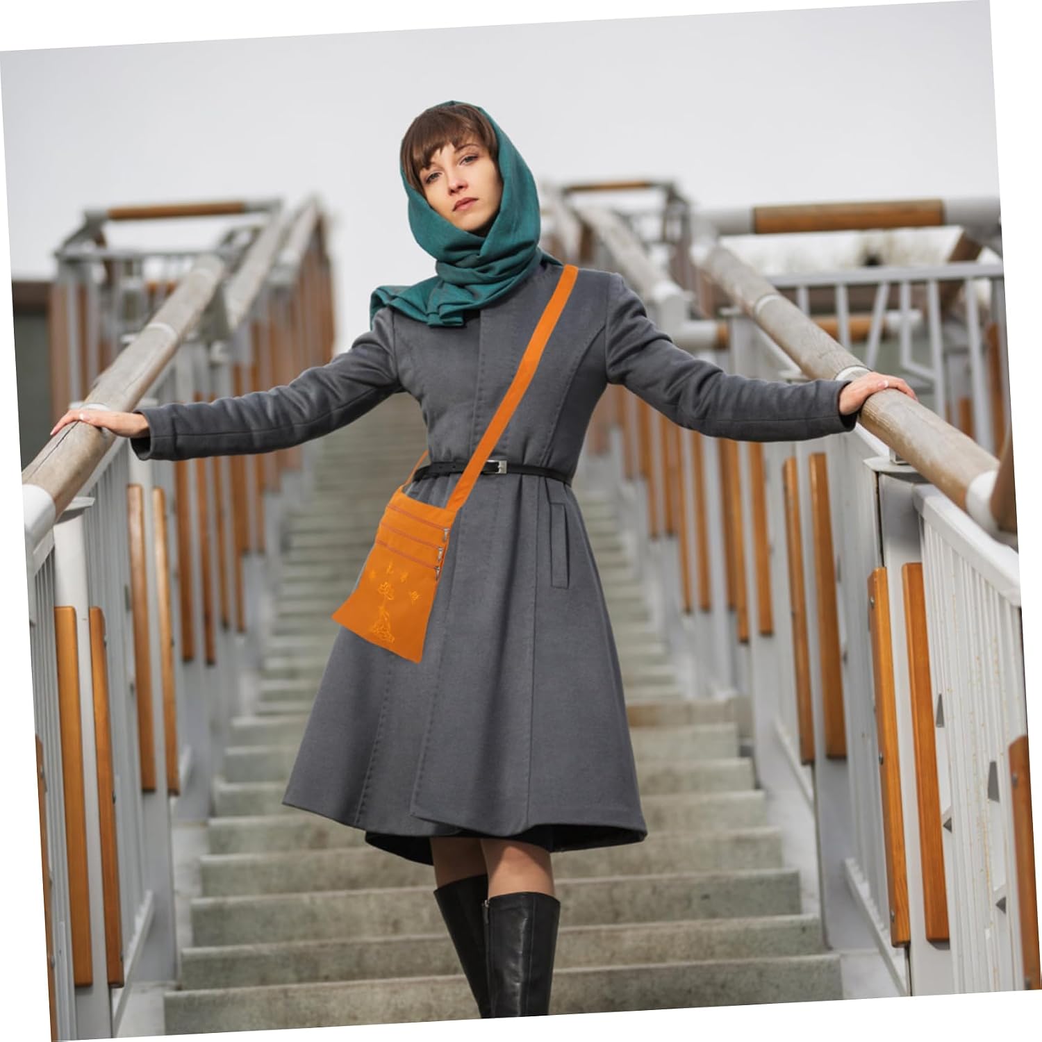Xmas Buddhist Crossbody Sling Organizer Bag for Prayer Items Orange image 2