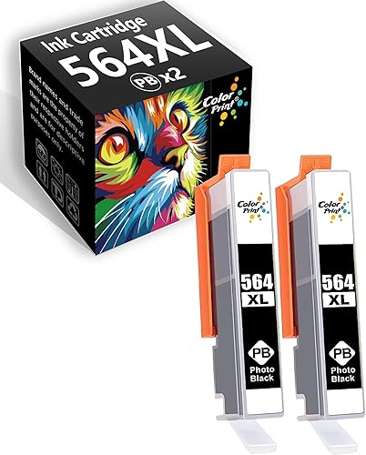 Miniatura 1 de Cartucho de tinta compatible 564XL PBK de repuesto para HP 564XL Photo Black para impresora PhotoSmart B8550 C6340 C6350 C6380 D5445 D5460 D7560