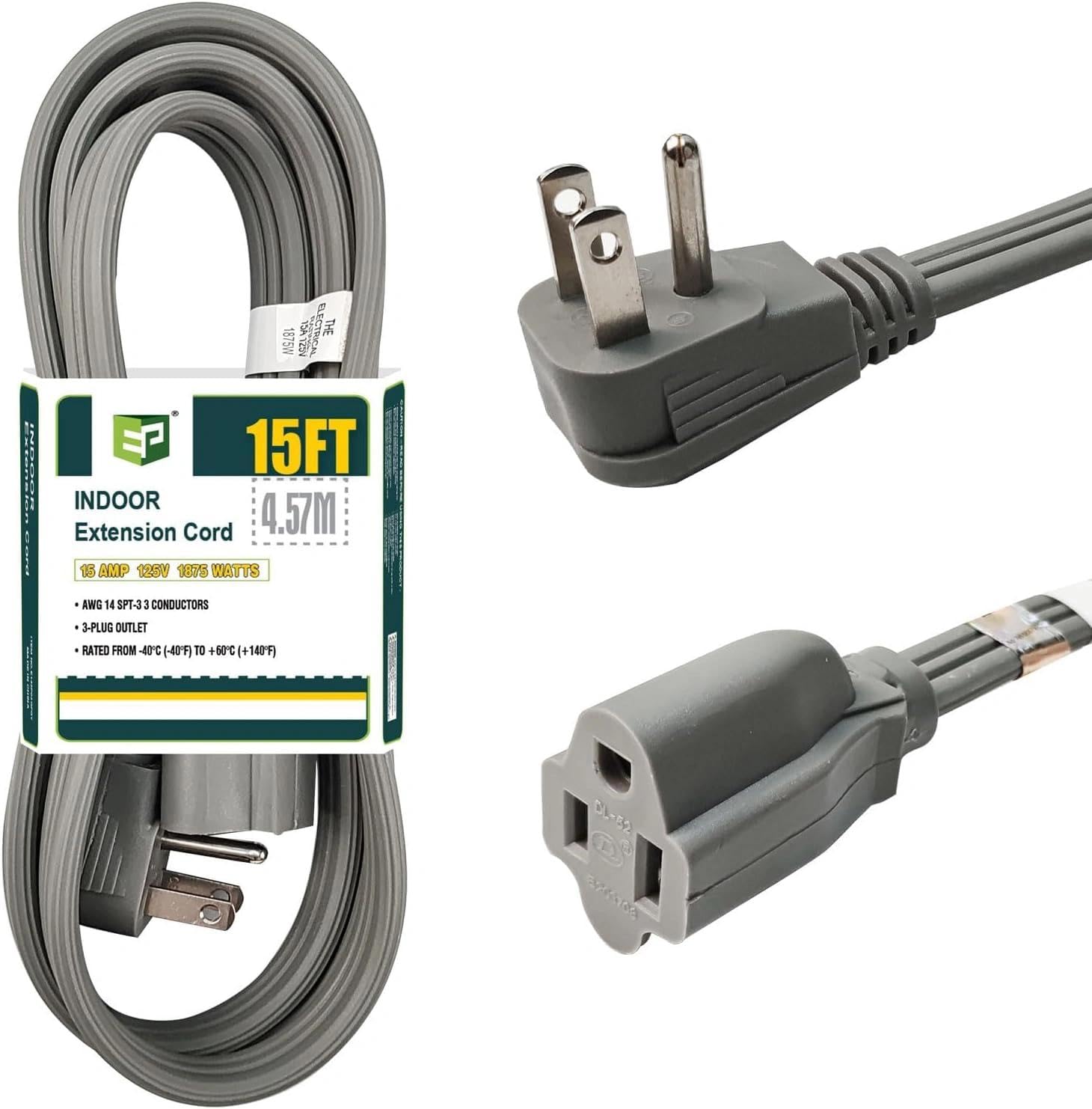 EP 15 Ft Heavy Duty Appliance Extension Cord, 14 AWG