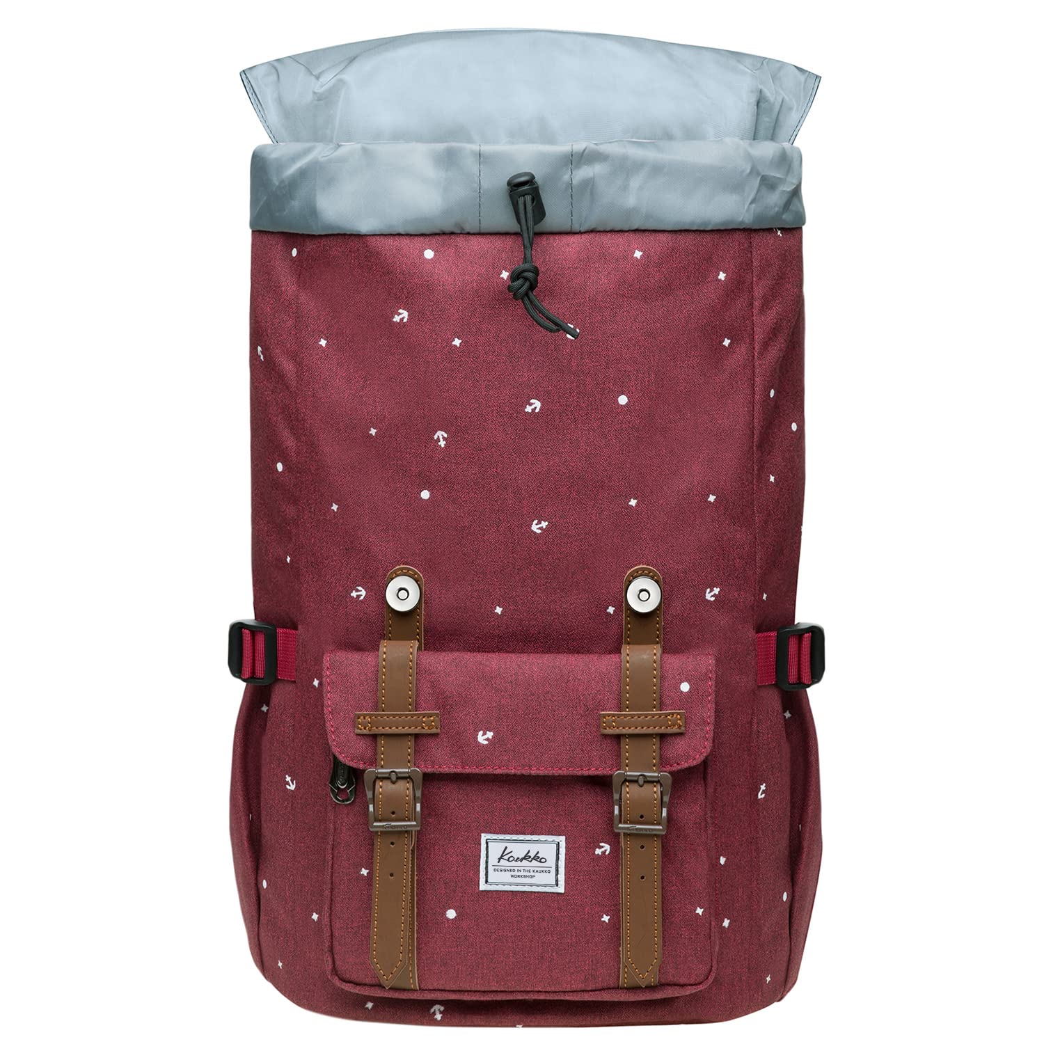 KAUKKO Mochila Tipo Casual de Hombre y Mujer para Portátil para Escuela, Viajes o Senderismo Mini tamaño (Maroon-13)