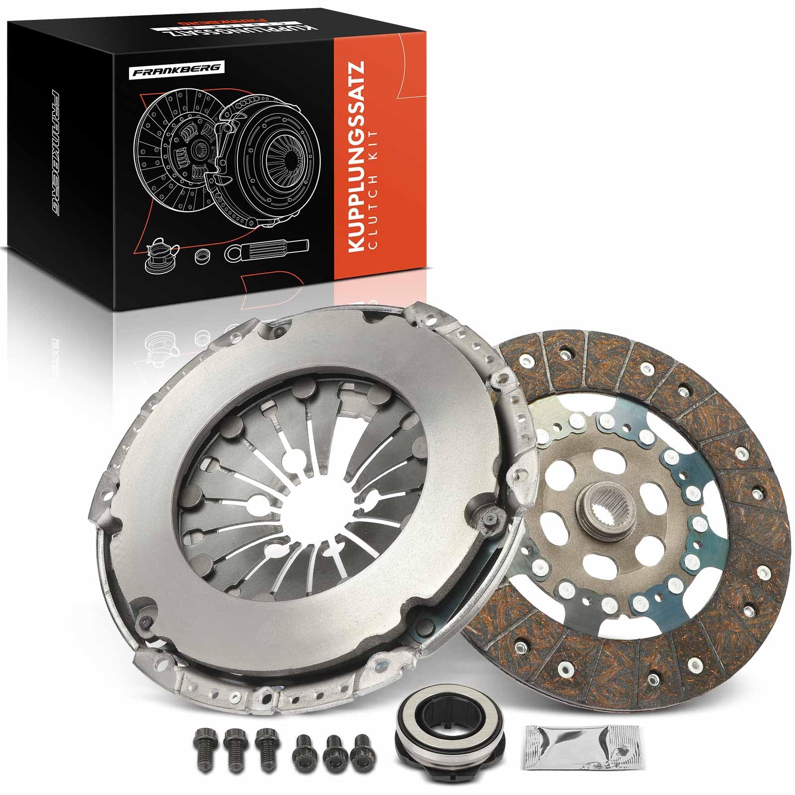 Frankberg Kit de embrague 02A141165A | Compatible con: Altea XL 5P5 5P8, T.o.u.r.a.n 1T1 1T2, A3 8P1, Golf Plus 521 5M1, O.c.t.a.v.i.a II 1Z3, P.a.s.s.a.t 3C2