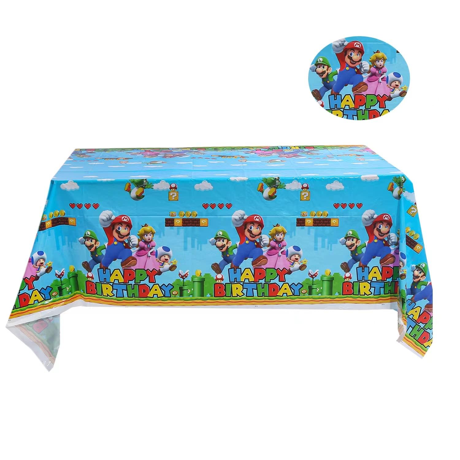 1 Pack Game Themed Birthday Party Decorations – Disposable Plastic Tablecloth Disposable Table Cover | Party Supplies for Kids, Red