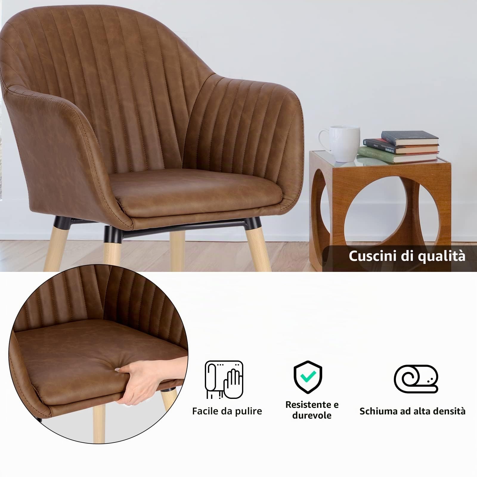 WOLTU Sedia da Pranzo, Poltroncina Poltrona