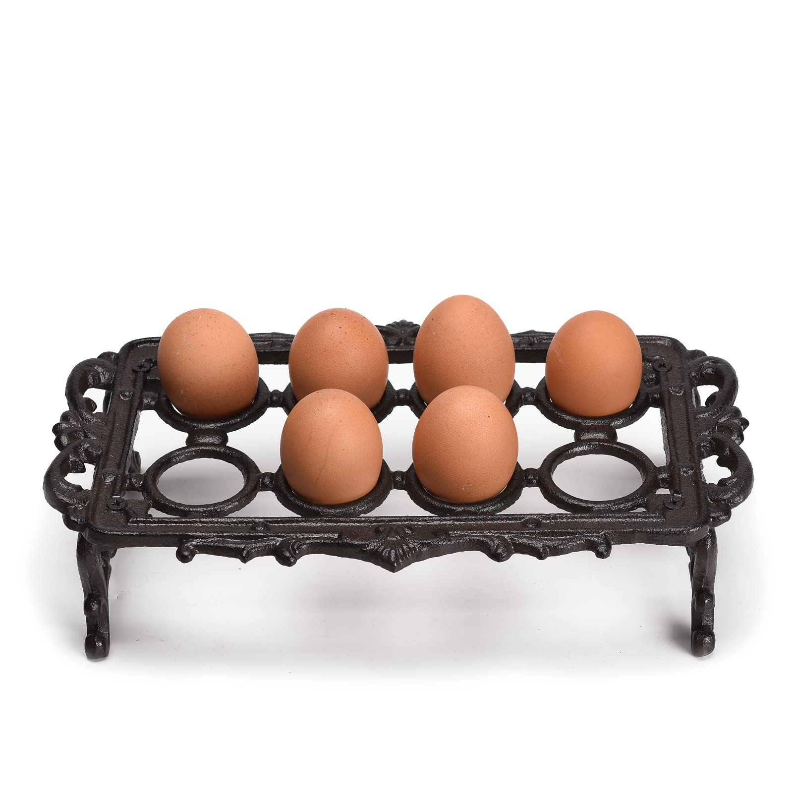 Cast Iron Egg Holder Sungmor - Vintage Rooster Design, 12 Egg Capacity ...