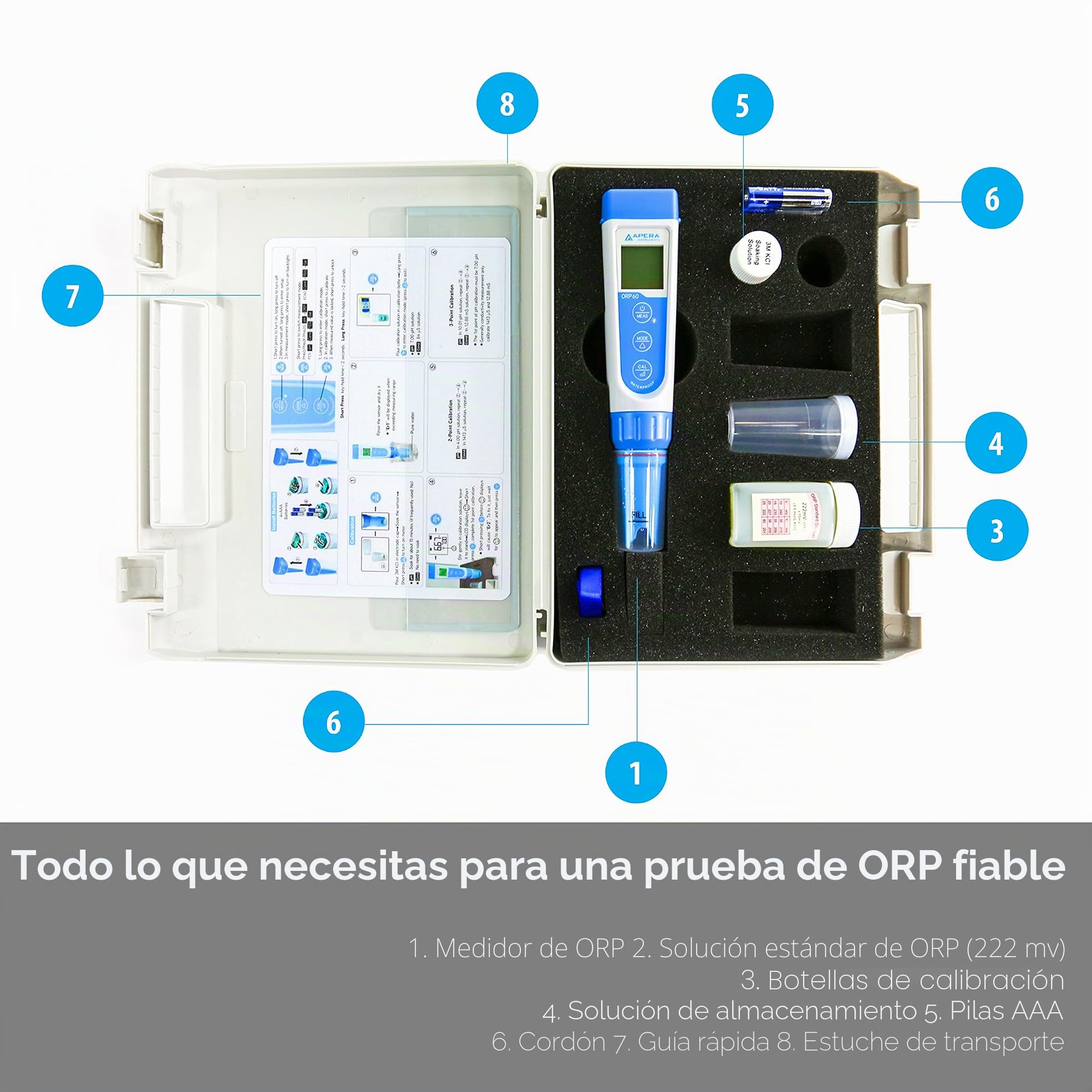 Apera instrumentos ai315 bolsillo probador, orp60, Premium, sensor reemplazable, 1 mV/0,2% F.S precisión, 1000 mV gama