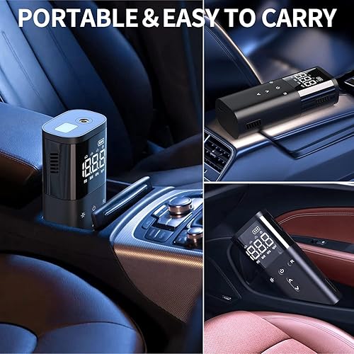 Miniatura 7 de Compresor de aire portátil para inflador de neumáticos, bomba de aire para neumáticos de automóvil, compresor de aire inalámbrico de 120 PSI - Un