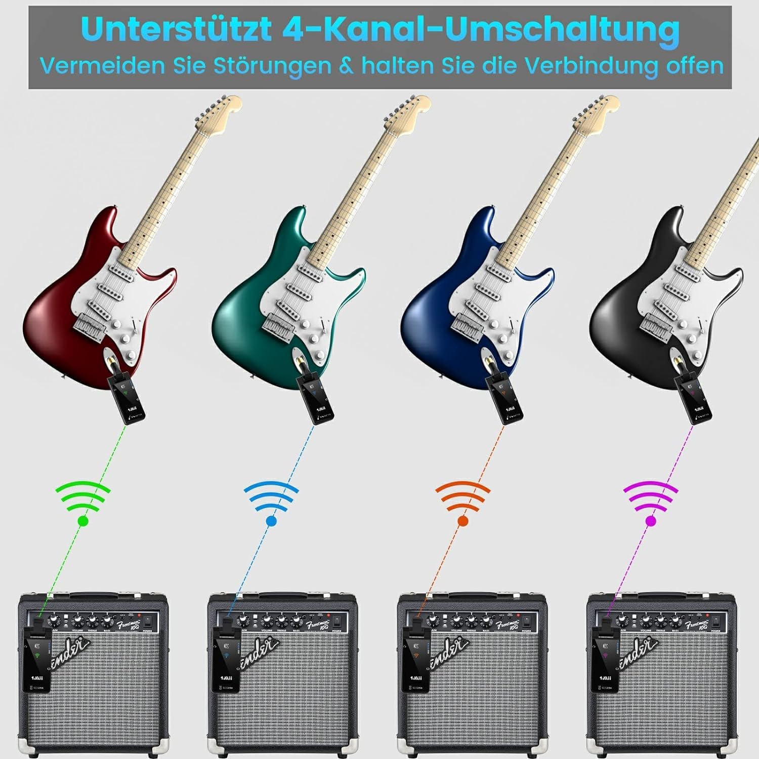NUX C-5RC 5.8GHz Sistema De Guitarra Inalámbrica Para Guitarra Activa O Pasiva Estuche De Carga Incluido Receptor Transmisor Inalambrico De