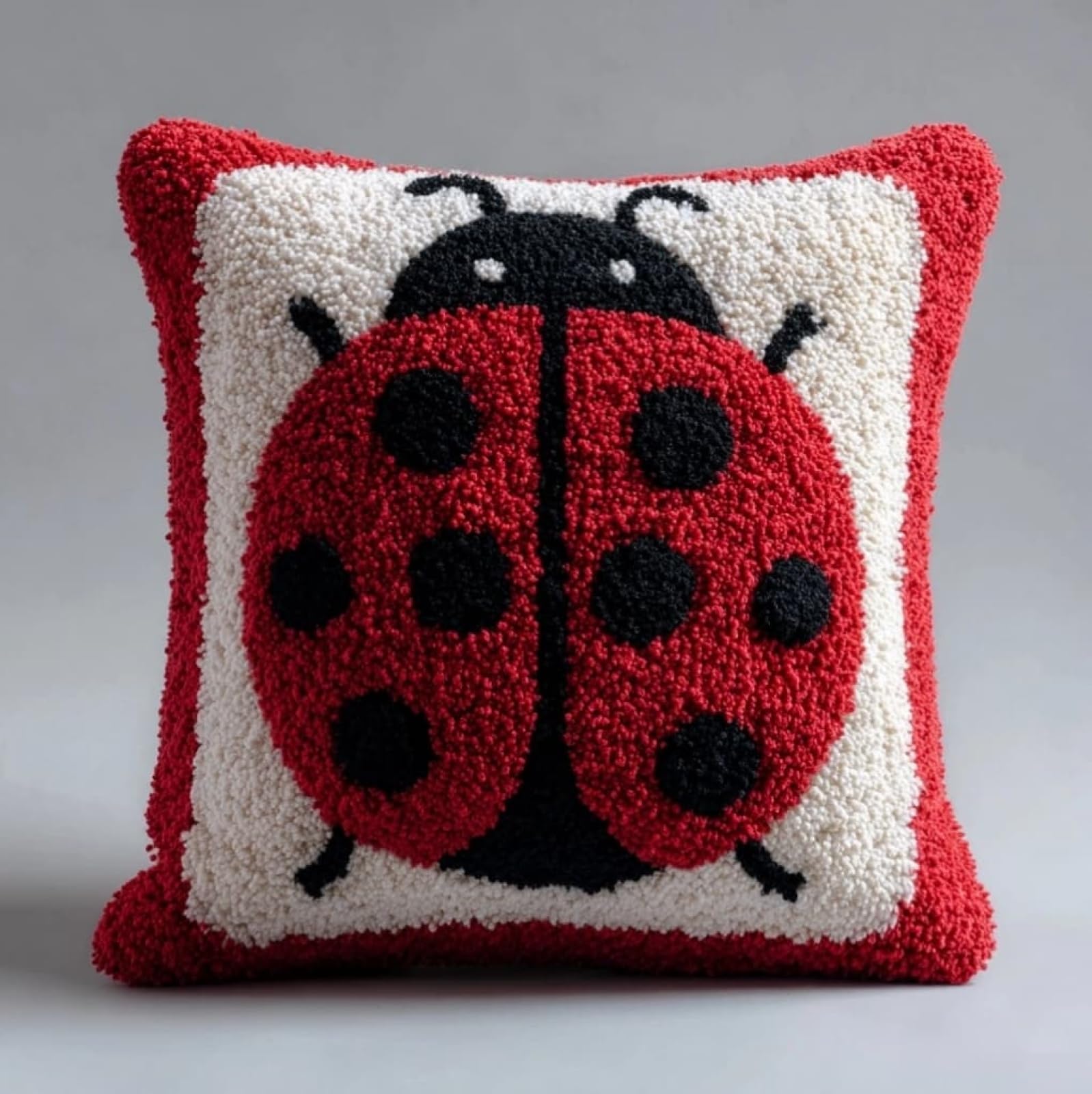 WallustrioaW Latch Hook Case Kits for Adults 43x43cm,Cartoon Ladybug