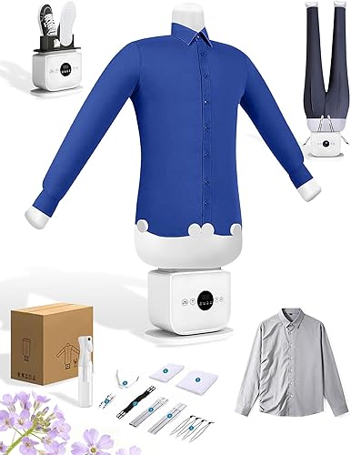 Máquina de planchar automática Plancha de vapor 2 en 1 manos libres y secadora de aire caliente con control digital inteligente, plancha rápida y