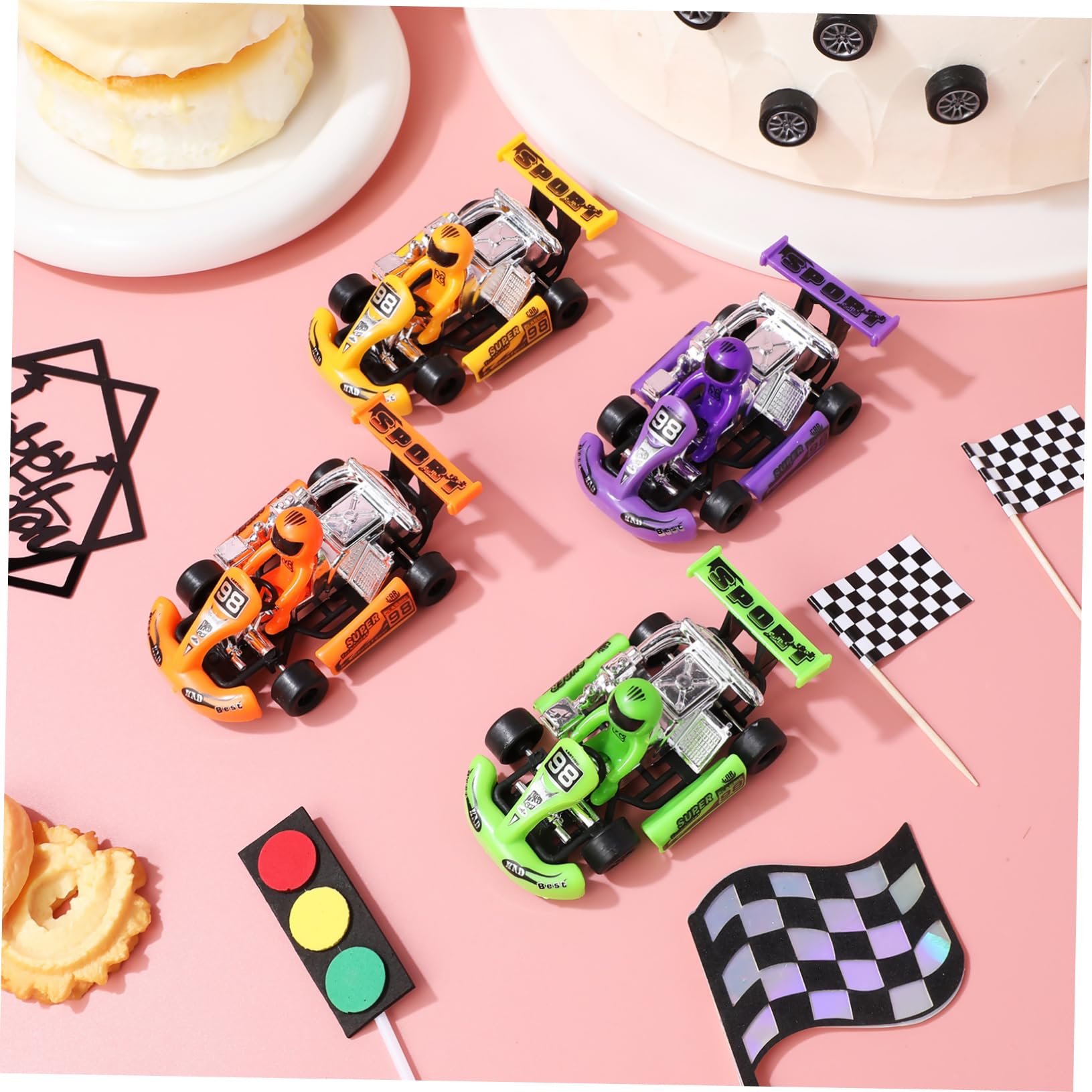 Decorazioni Torta Auto Compleanno Bambini 23 Pezzi in Carta