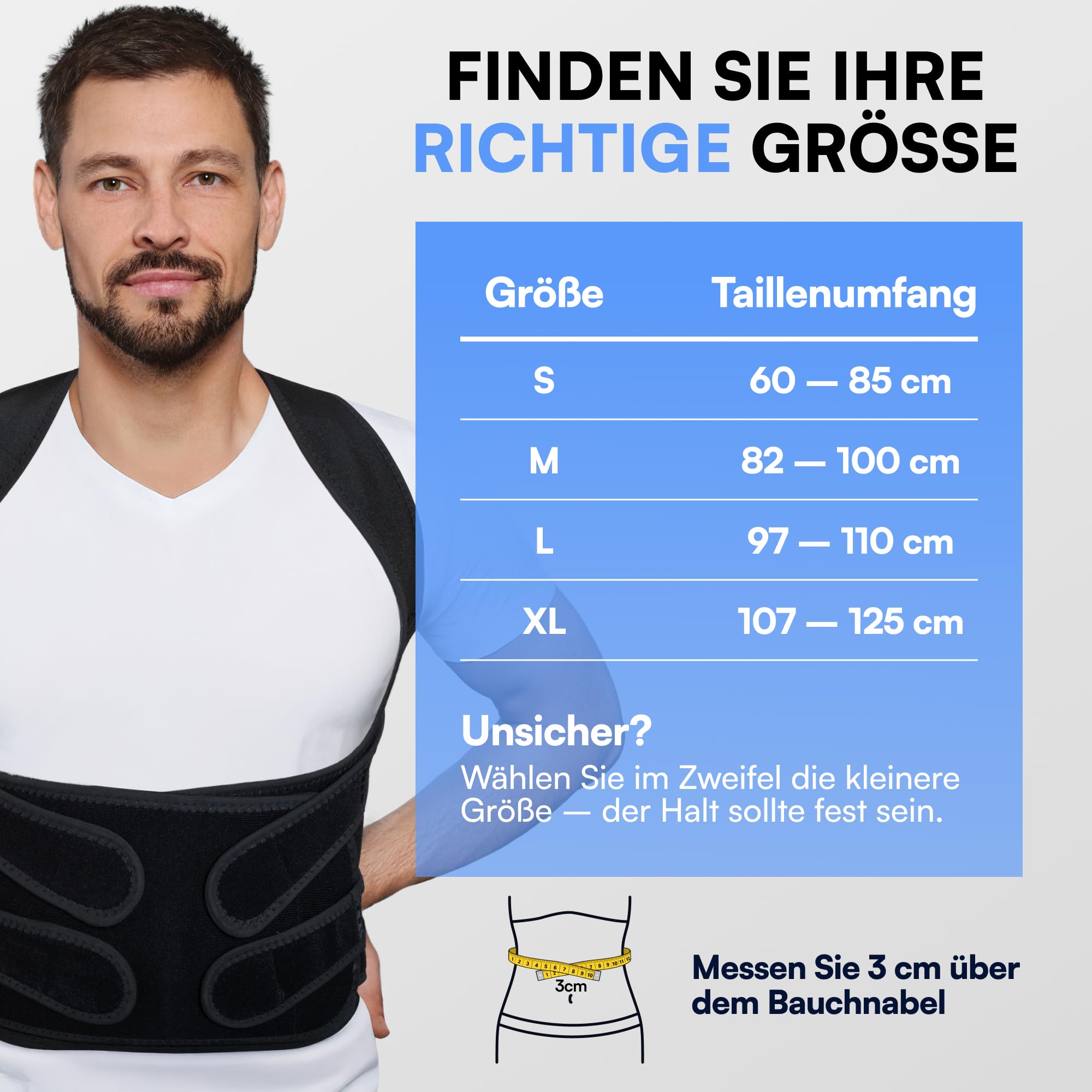 Haltungskorrektur Rücken Damen Herren - Rücken Geradehalter & Rückenstützgürtel, verstellbarer Rückengurt für gerade Haltung, inkl. 2 Schulterpolster