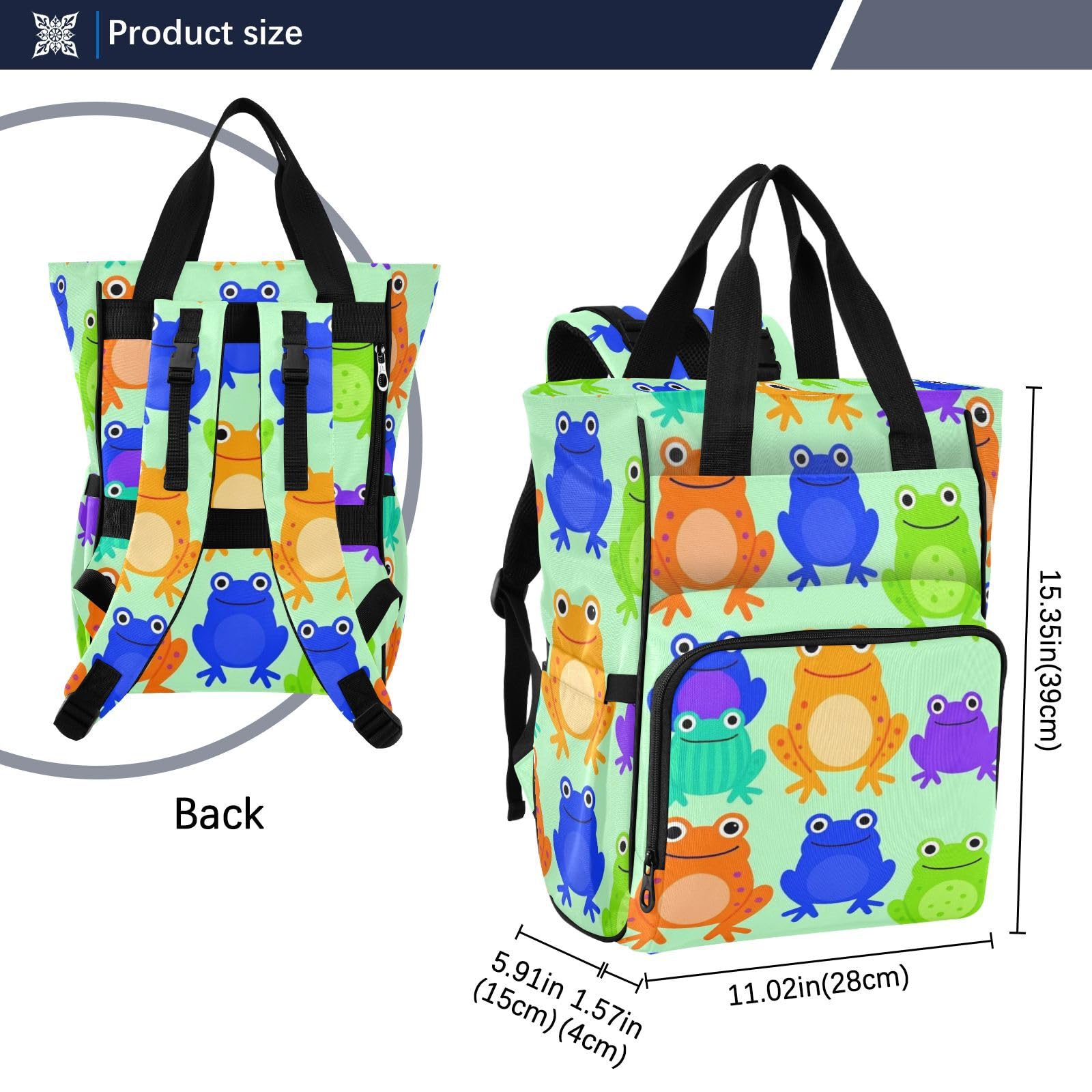 Bolsas de bebé para mamá, diseño de rana colorida
