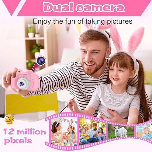 Miniatura 2 de PROGRACE Cámara digital para niños, cámara para niños de 40 MP FHD 1080P con zoom 4-16X y antivibraciones, pantalla IPS HD, juguetes de cumpleaños