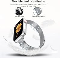 Vista 41 de CTYBB for Apple Watch Band Series Ultra SE 8 7 6 5 4 3 2 1 38mm 40mm 41mm 42mm 44mm 45mm 49mm, Stainless Steel Slim & Thin Mesh Magnetic Clasp Strap