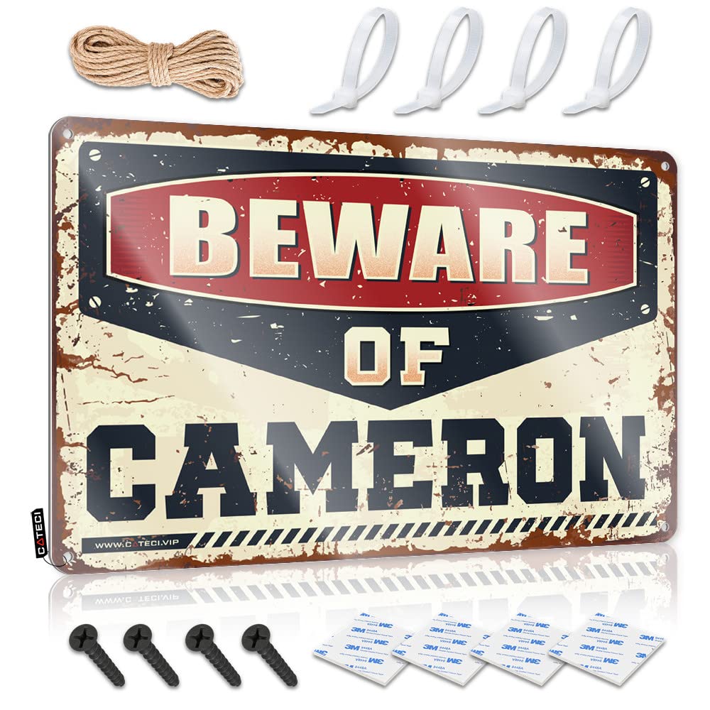 STWNVOITV Bar Rules Sign Beware Of Cameron Tin Sign Bar Mirrors For Man Cave In Home Bar Signs(30X40CM)