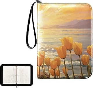 Golden Tulips Waterproof Trading Card Binder,400-Pocket Trading Album Display Holder,Display Case with Card Sleeves Set for Soccer Card,Gaming Cards,and Other TCG 2011837